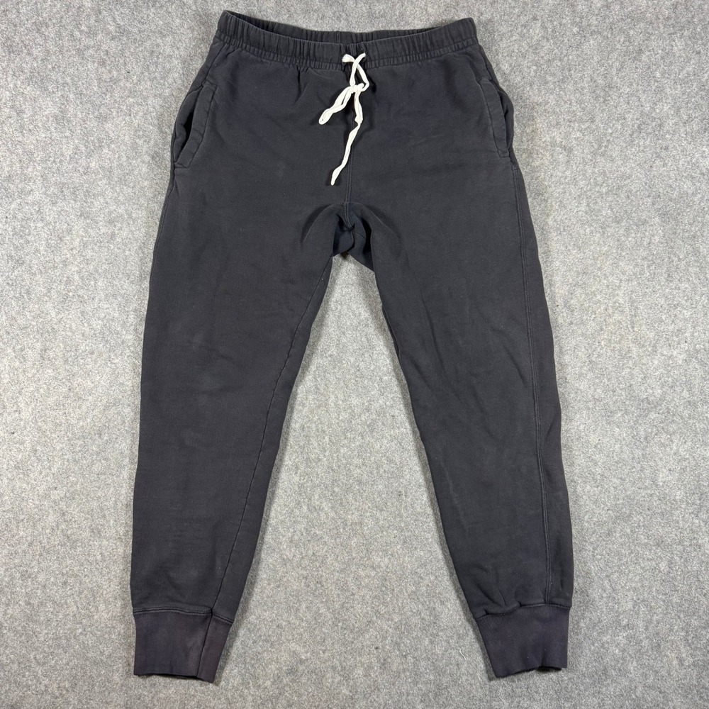 Merz b. Schwanen Sweatpants Mens 5 Black Joggers Organic Cotton Germany Flaw*